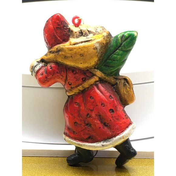 Vintage Old World Santa Claus Ornament Christmas Holding Bell Tree Holiday Decor - Picture 4 of 9